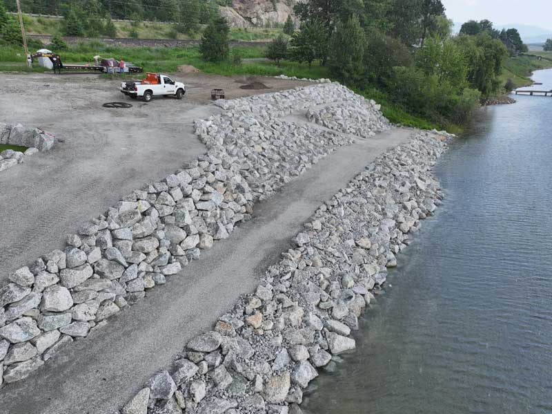 large grey multilevel pathway made of rocks